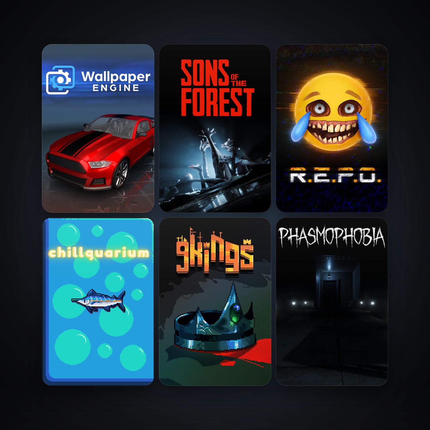 Wallpaper Engine + Phasmophobia, 38 games, clean — HabibiAccounts
