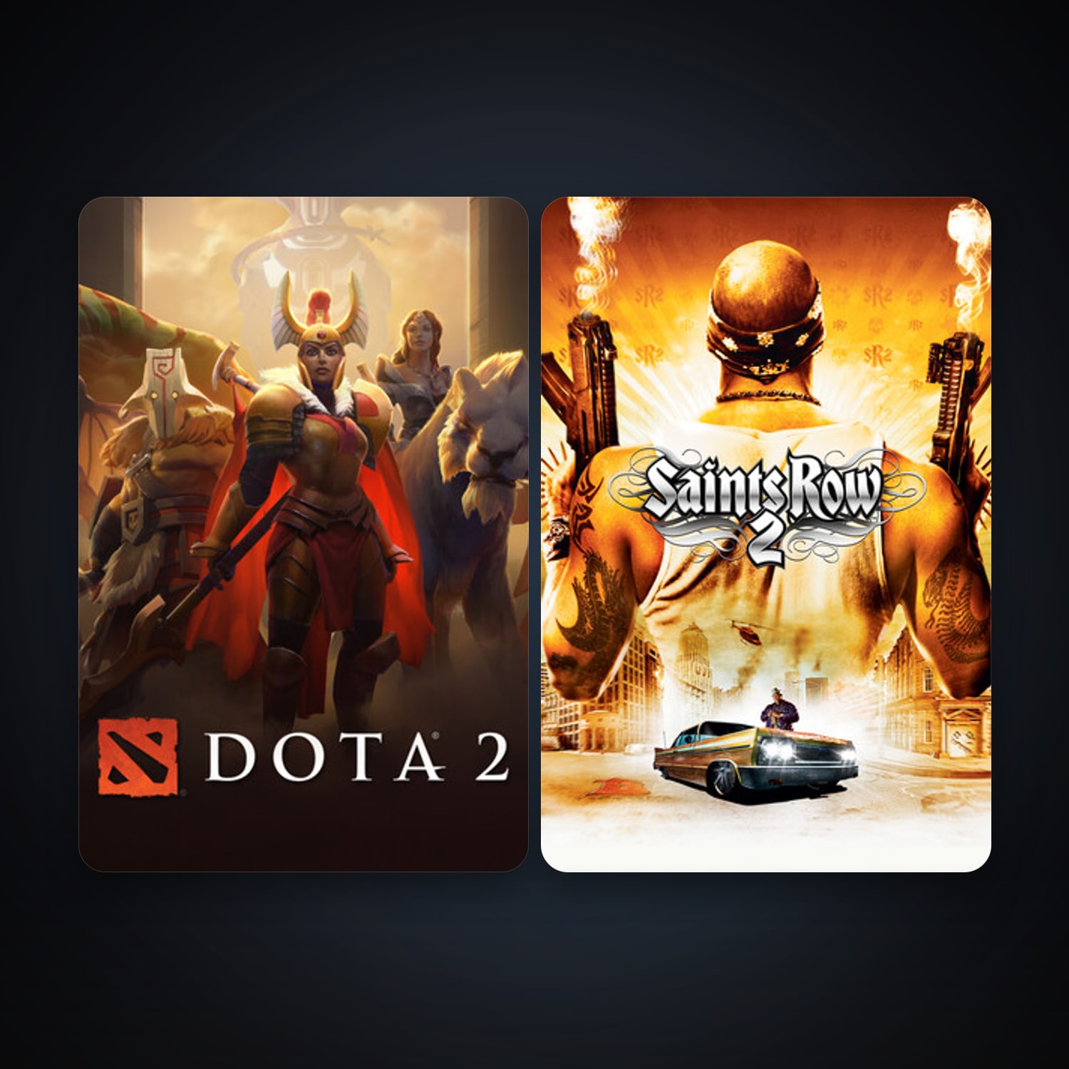 Dota 2 + Saints Row 2, 4 games, clean — HabibiAccounts
