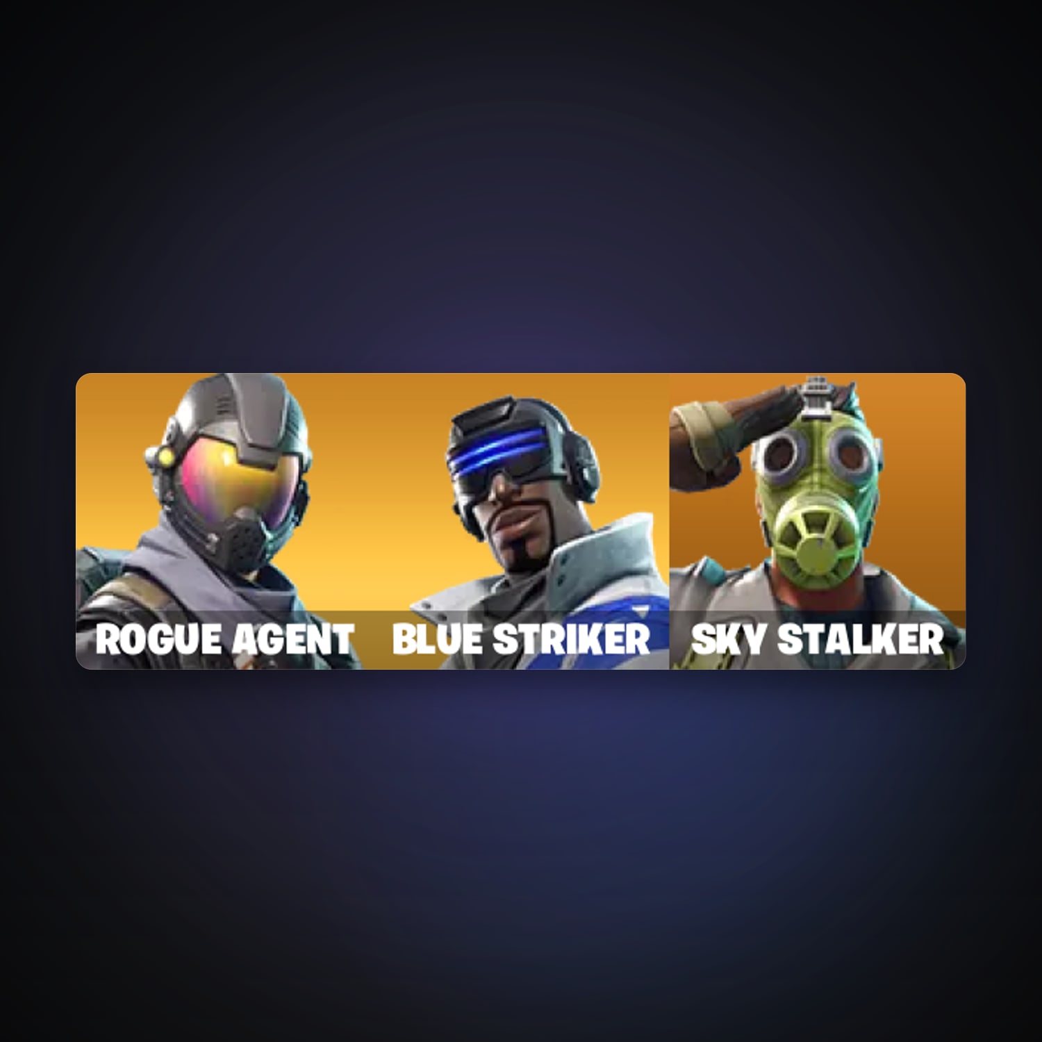 حساب فورتنايت Rogue Agent وBlue Striker، لوكر 3 سكن، 100 فيبوكس، لفل 135، 4 فوز — HabibiAccounts