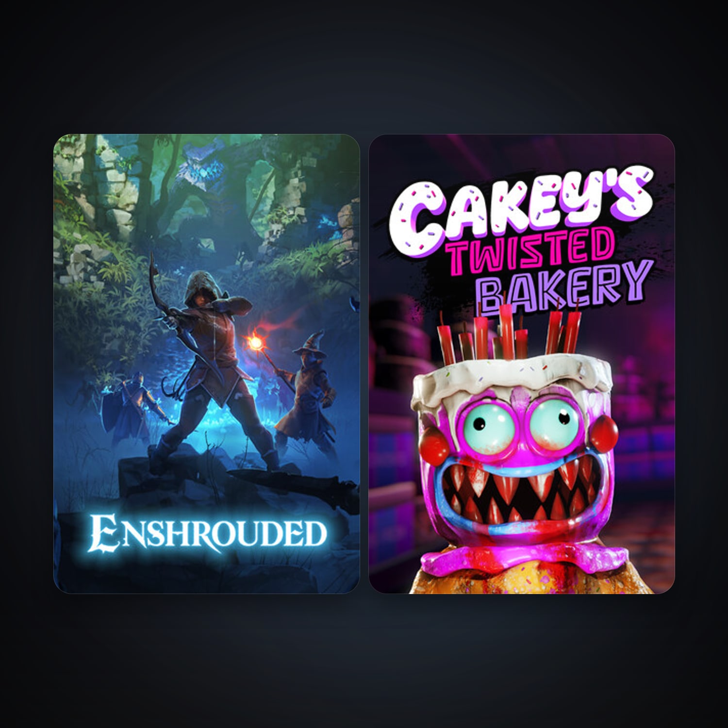 Enshrouded + Cakey's Twisted Bakery, 2 games, clean — HabibiAccounts