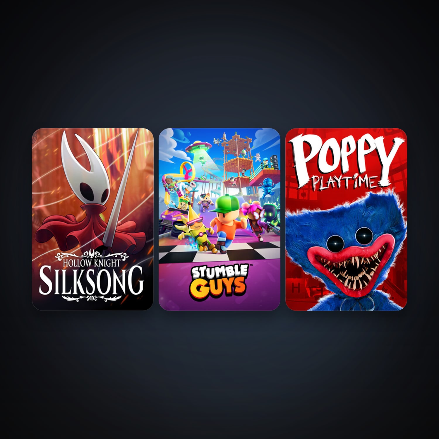 Hollow Knight: Silksong + Stumble Guys, 5 games, clean — HabibiAccounts