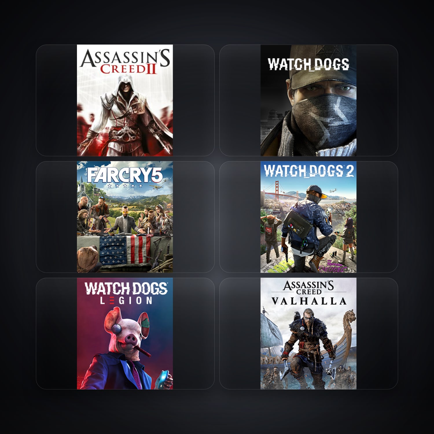 Ubisoft Assassin's Creed II + Watch_Dogs — NO — 6 games — HabibiAccounts