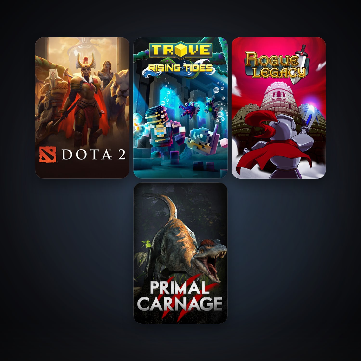 Dota 2 + Primal Carnage, 8 games, clean — HabibiAccounts