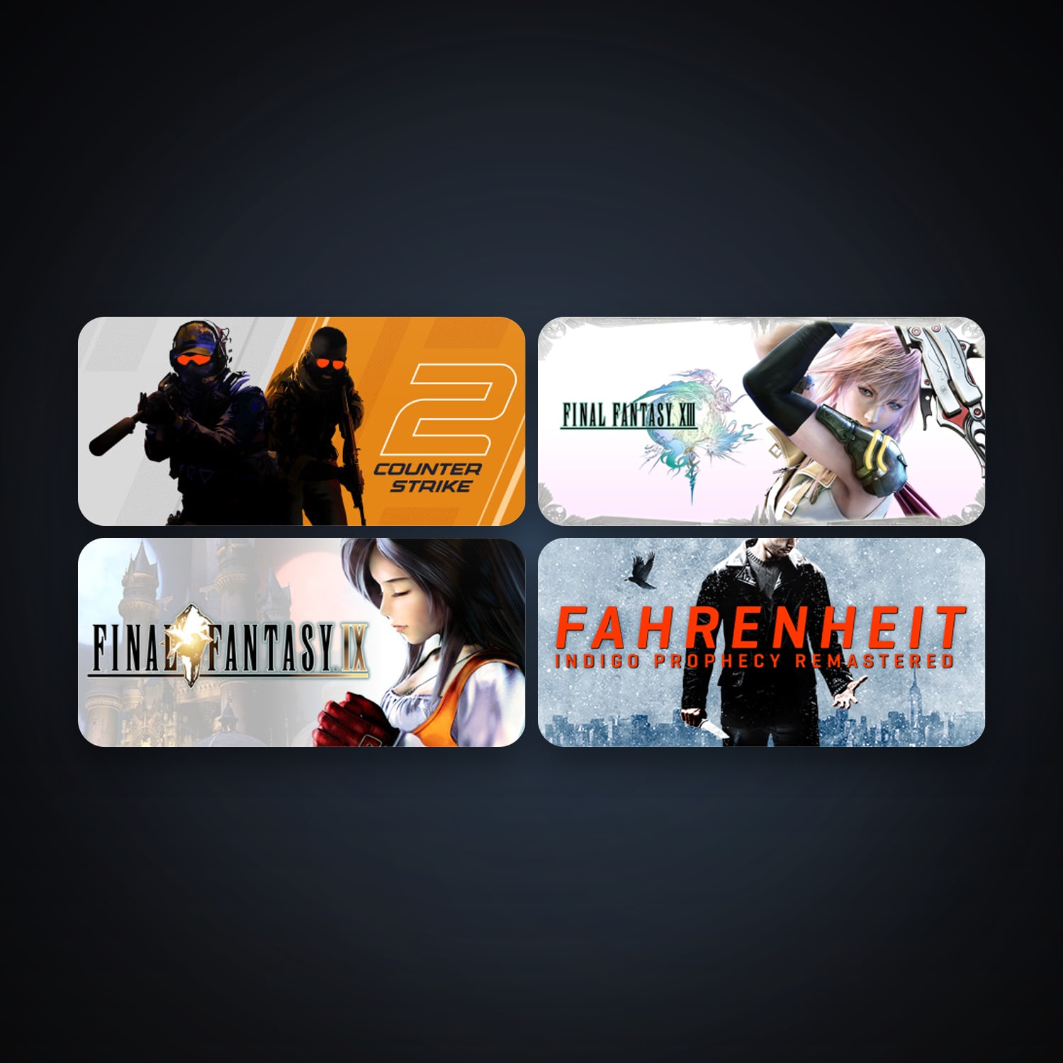 CS2 Prime + FINAL FANTASY XIII, 4 games, clean — HabibiAccounts