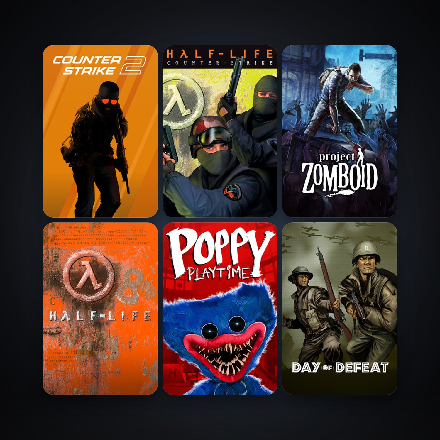 Counter-Strike + Team Fortress Classic, 16 games, Steam 10, clean — HabibiAccounts