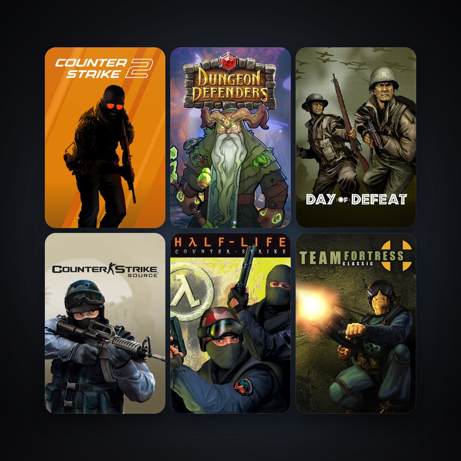 Counter-Strike + Team Fortress Classic, 14 games, Steam 11, clean — HabibiAccounts