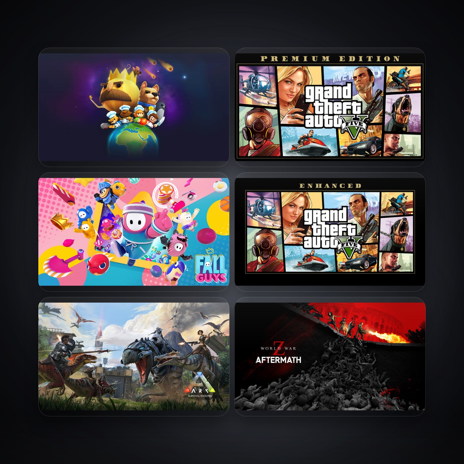 هالحساب إبك فيه Overcooked وGrand Theft Auto V، PE، 4 ألعاب — HabibiAccounts