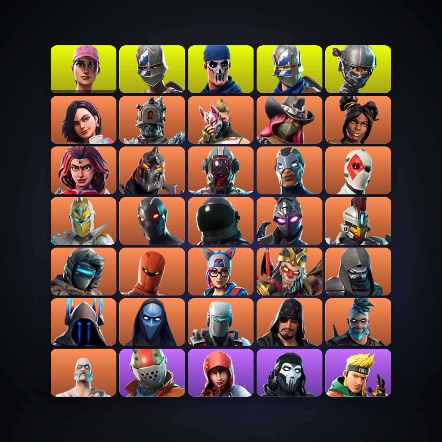 Fortnite locker — 72 skins — 1.4K V-Bucks — lvl 710 — HabibiAccounts