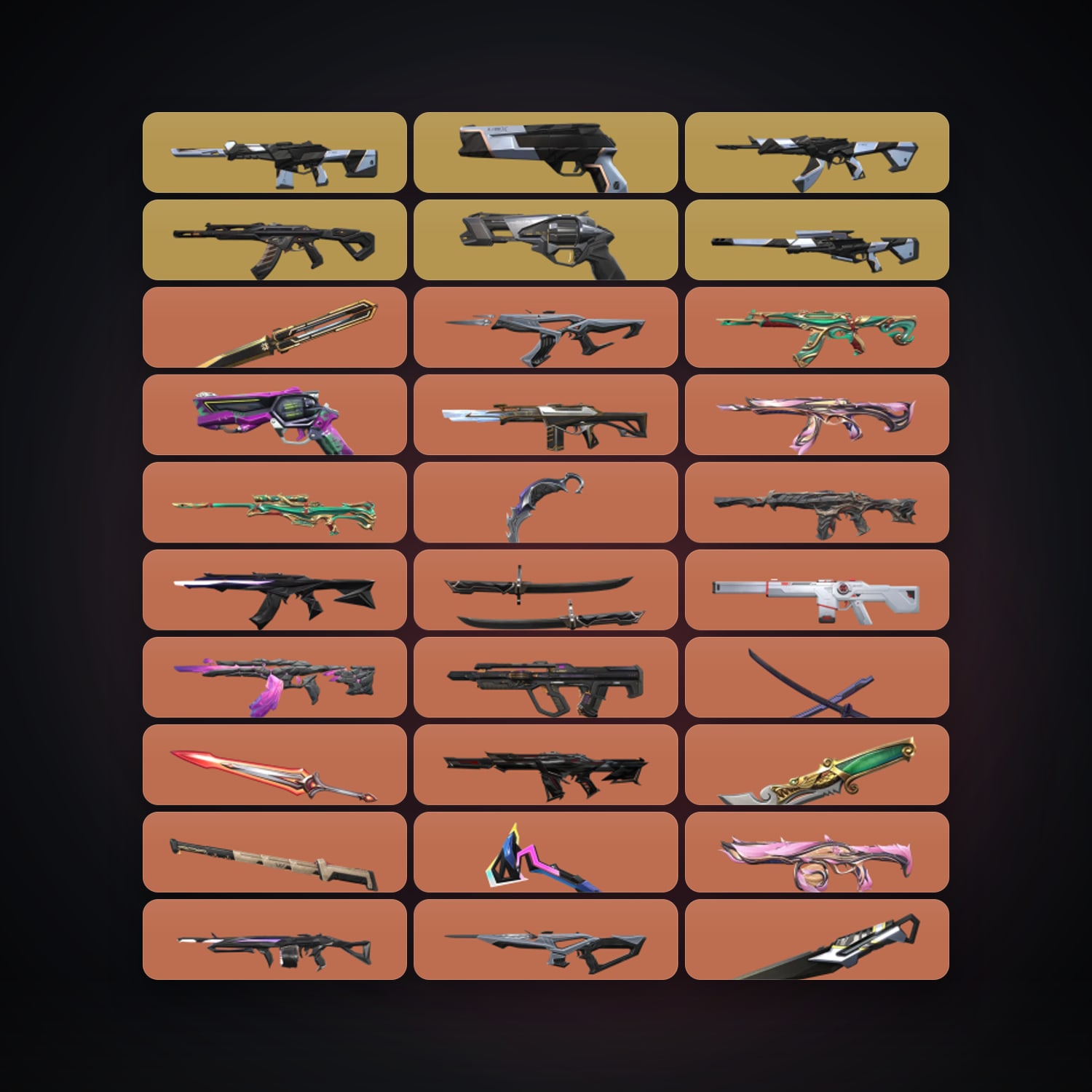 EU Plat 1 locker — 11 knives, 113 skins, lvl 100 — HabibiAccounts