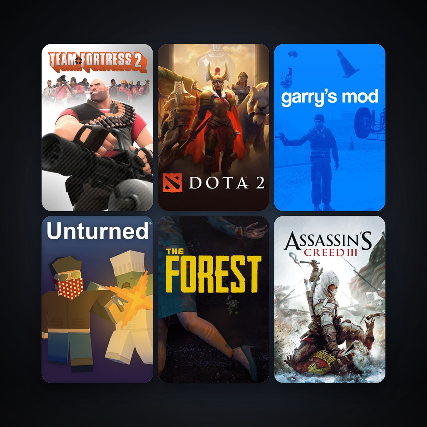Team Fortress 2 + Dota 2, 17 games, Steam 10, clean — HabibiAccounts