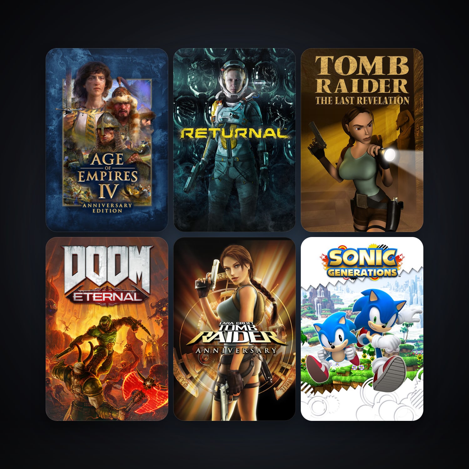 Tomb Raider: Anniversary + Sonic Generations Collection, 10 games, clean — HabibiAccounts