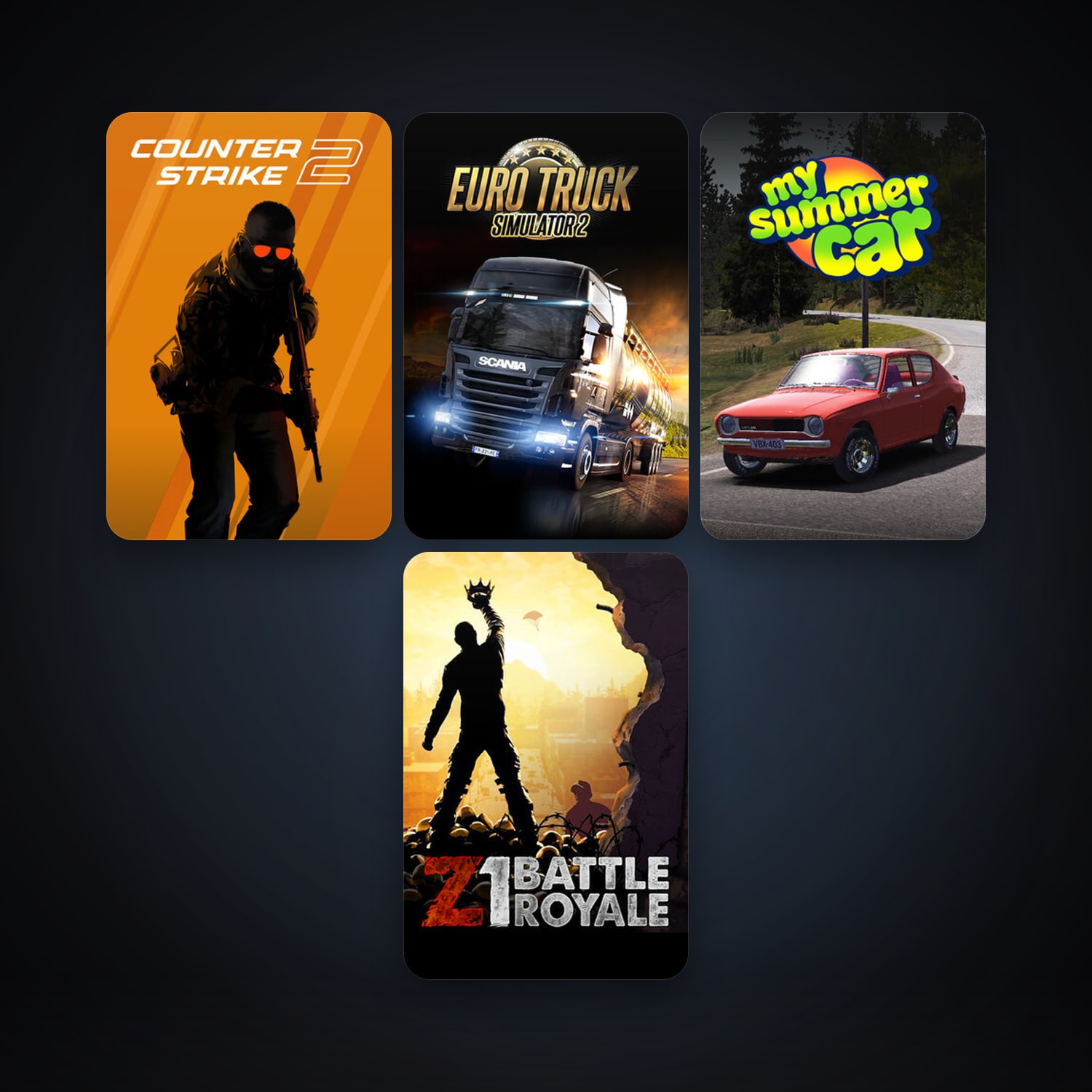 CS2 Prime + Euro Truck Simulator 2, 7 games, clean — HabibiAccounts