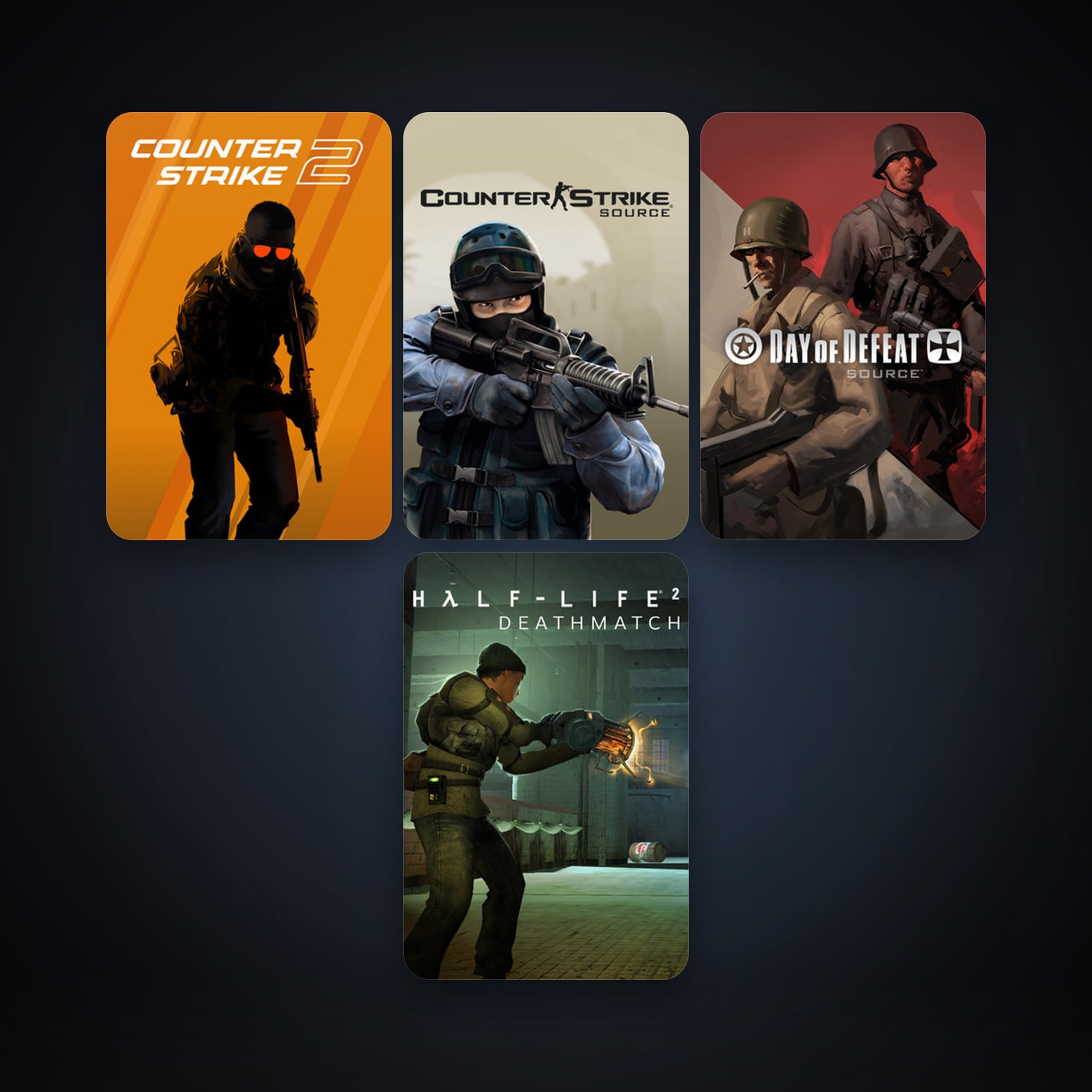 Counter-Strike: Source + Day of Defeat: Source, 5 games, Steam 10, clean — HabibiAccounts