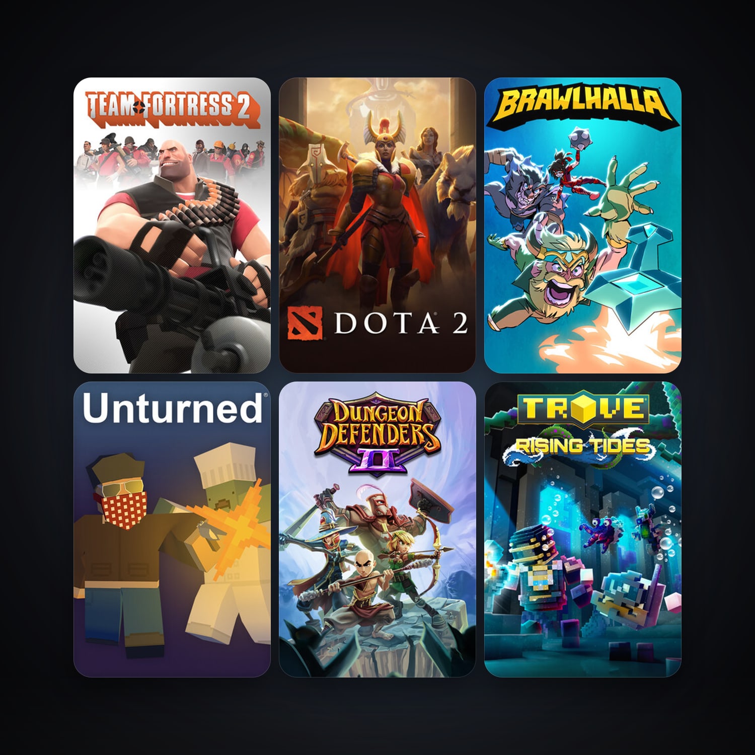 Team Fortress 2 + Dota 2, 14 games, clean — HabibiAccounts