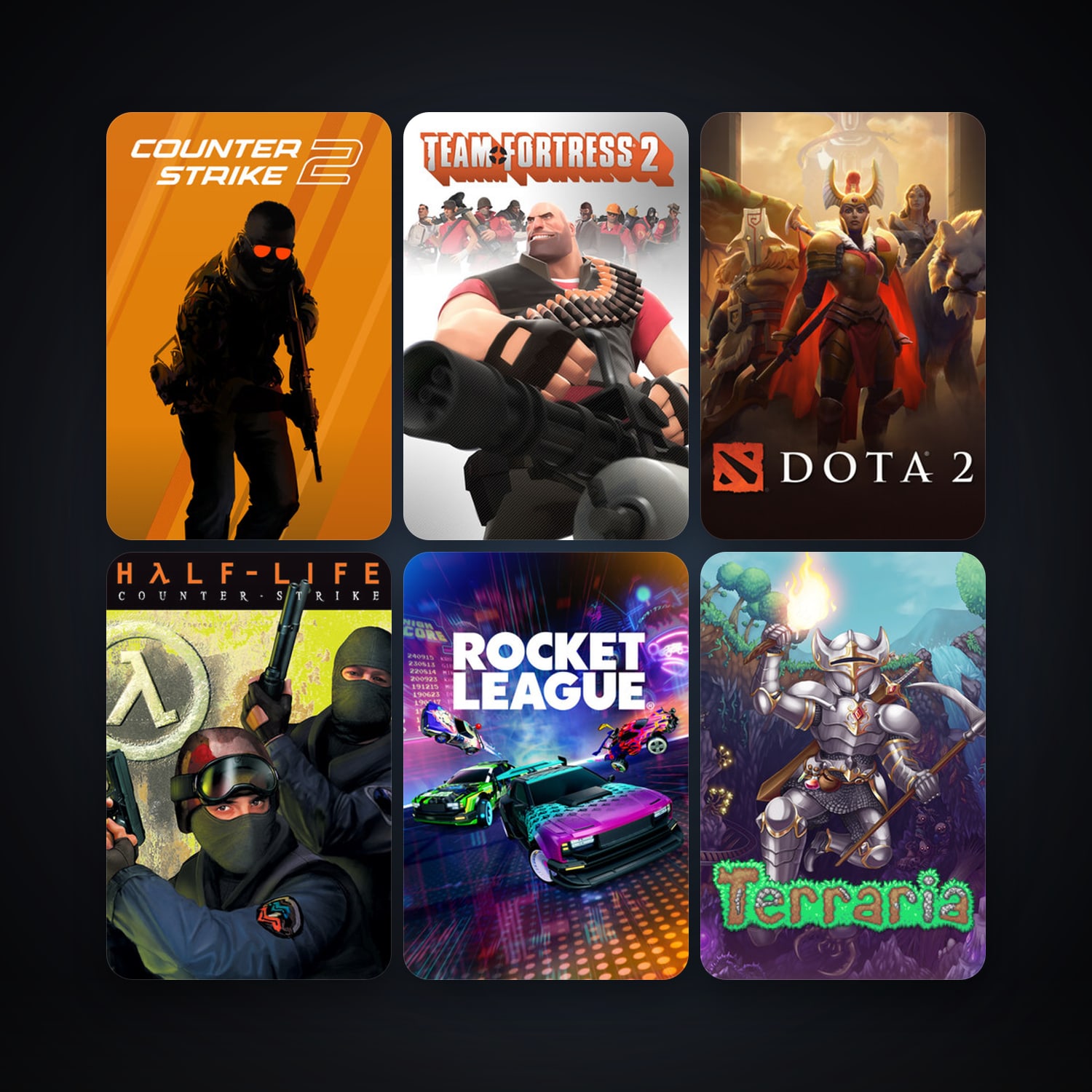 Counter-Strike + Team Fortress 2, 26 games, Steam 16, clean — HabibiAccounts