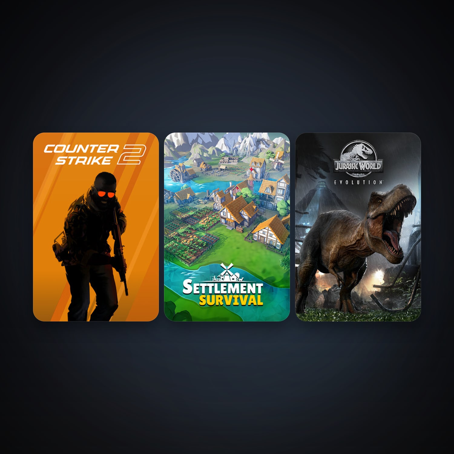 CS2 Prime + Jurassic World Evolution, 3 games, clean — HabibiAccounts