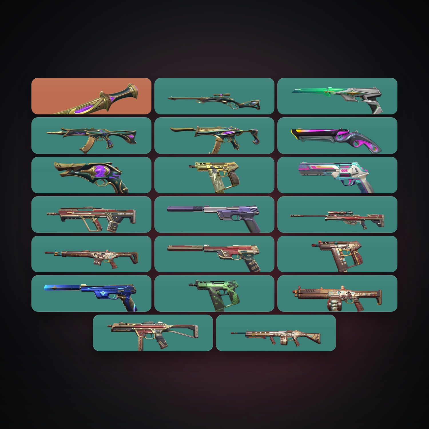 LA Plat 2 locker — 1 knives, 20 skins, lvl 199 — HabibiAccounts
