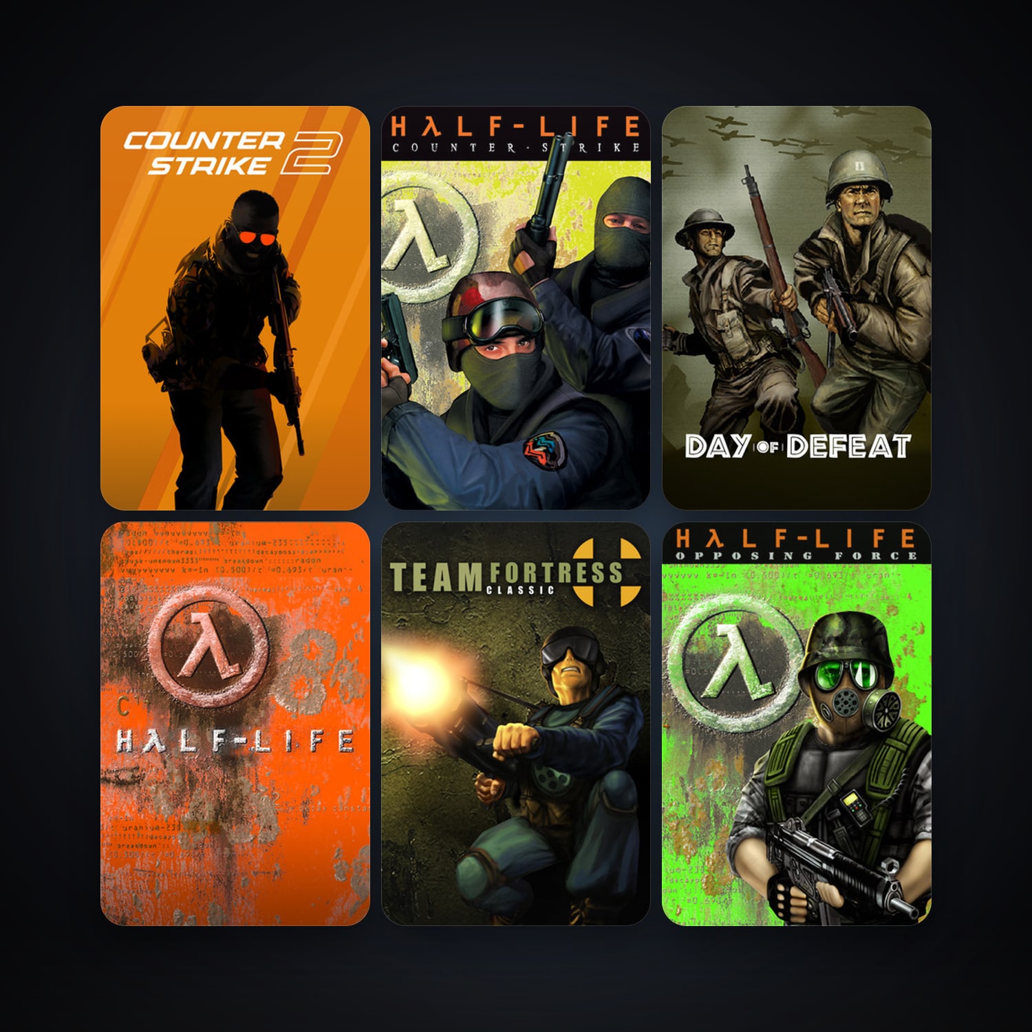 Counter-Strike + Team Fortress Classic, 10 games, Steam 10, clean — HabibiAccounts