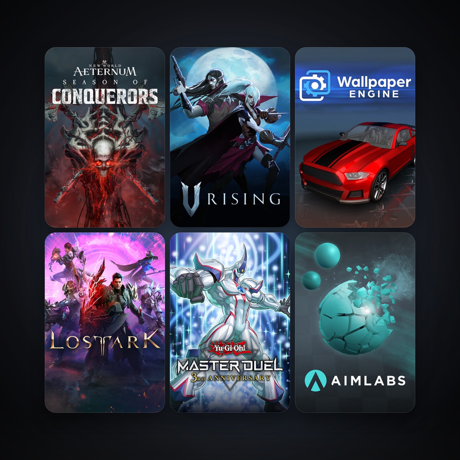 Wallpaper Engine + Aimlabs, 7 games, clean — HabibiAccounts