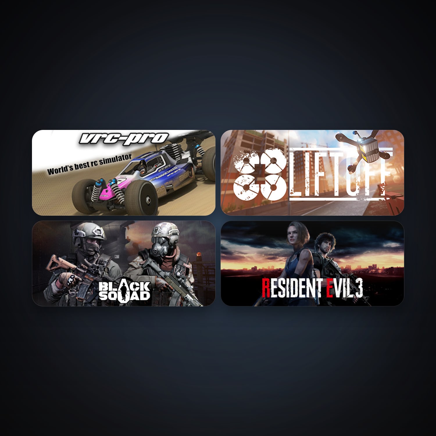 VRC PRO + Liftoff: FPV Drone Racing, 12 games, clean — HabibiAccounts
