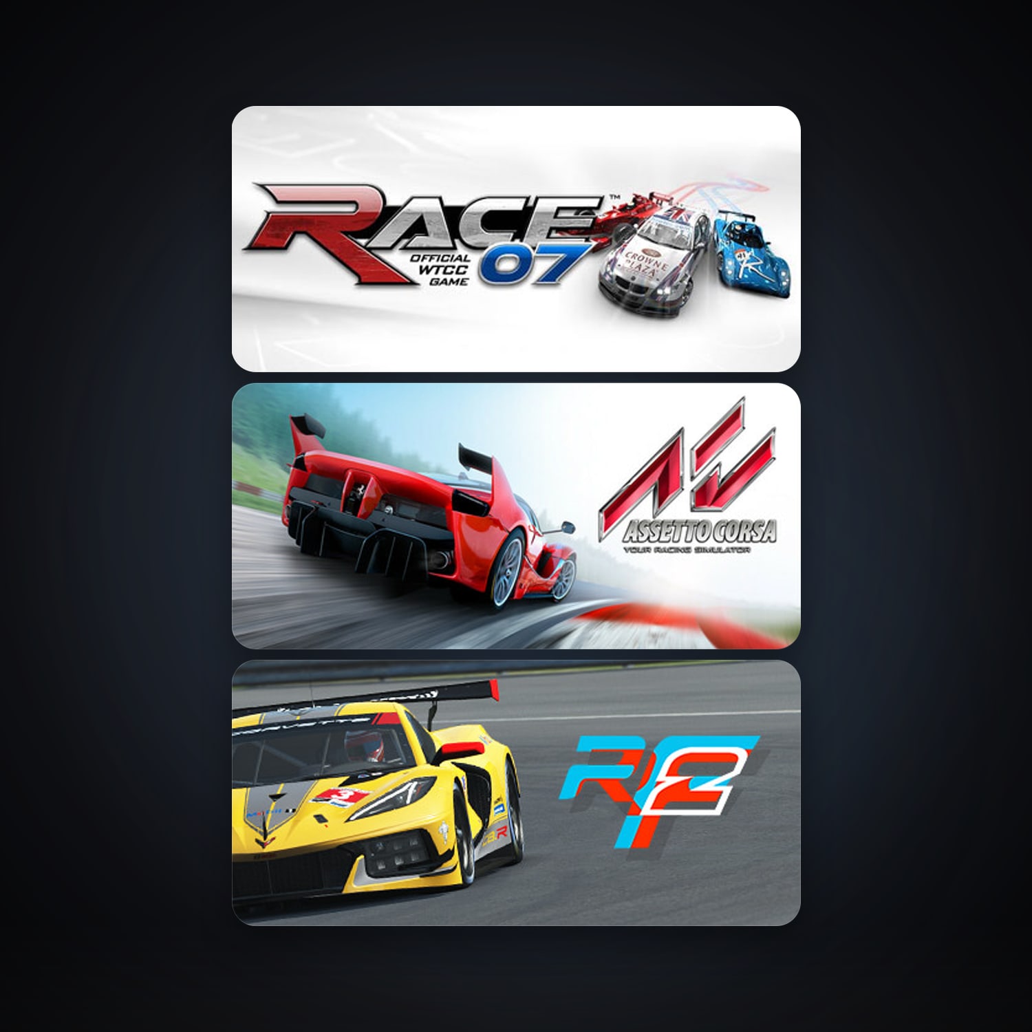 RACE 07 + Assetto Corsa, 4 games, clean — HabibiAccounts
