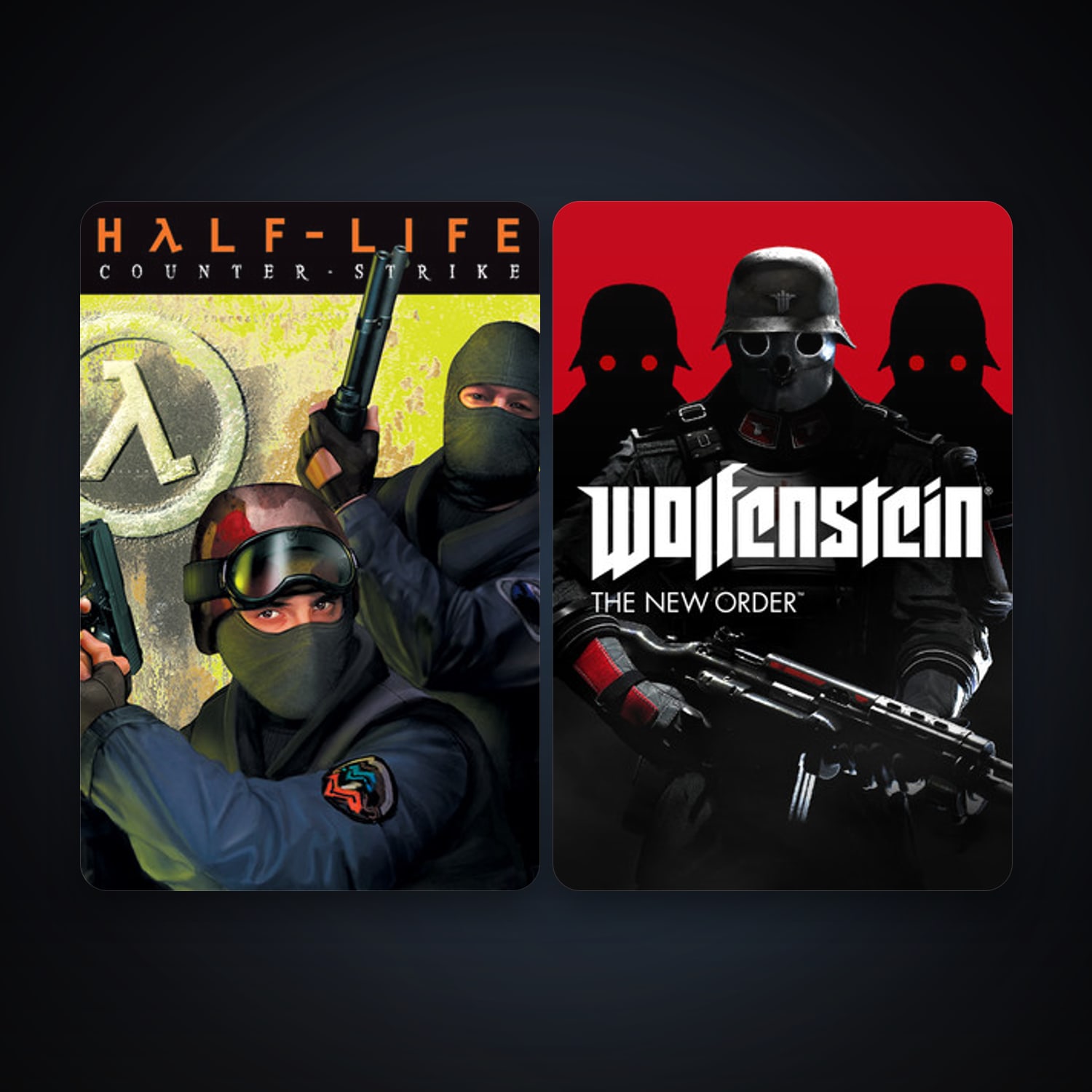 Counter-Strike + Wolfenstein: The New Order German Edition, 4 games, clean — HabibiAccounts