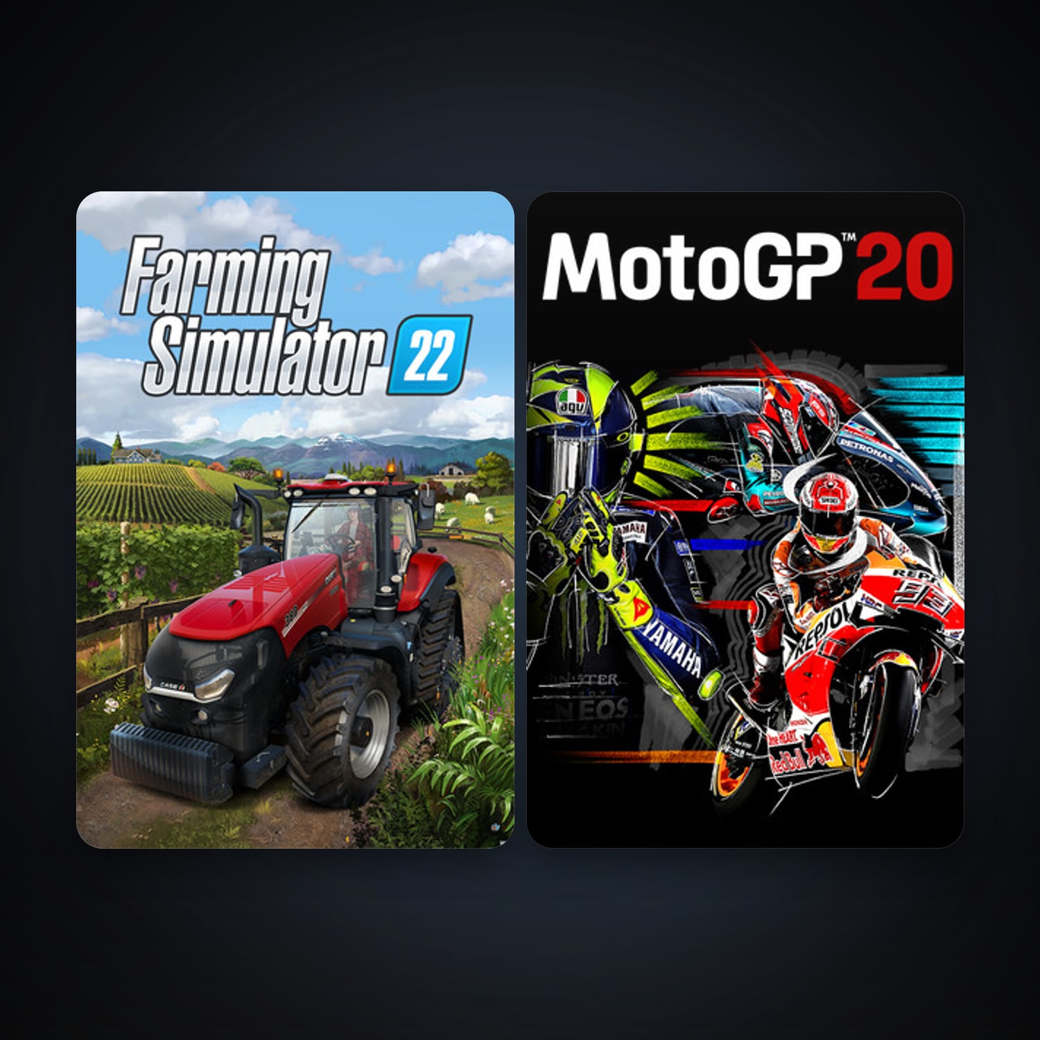 MotoGP20 + Farming Simulator 22, 4 games, clean — HabibiAccounts