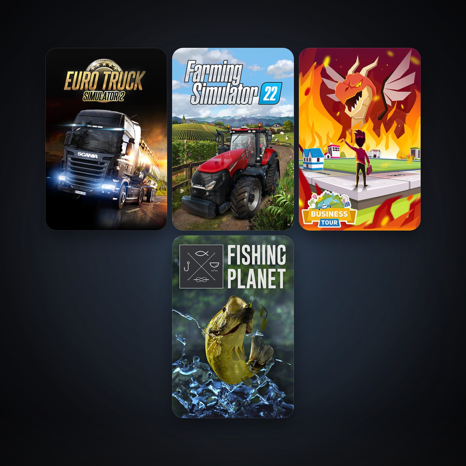 Euro Truck Simulator 2 + Fishing Planet, 6 games, clean — HabibiAccounts