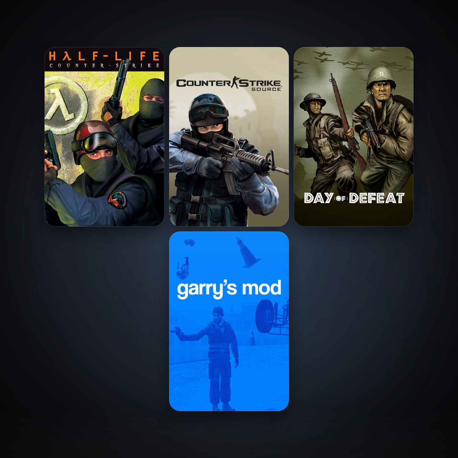 Counter-Strike + Day of Defeat, 8 games, Steam 10, clean — HabibiAccounts