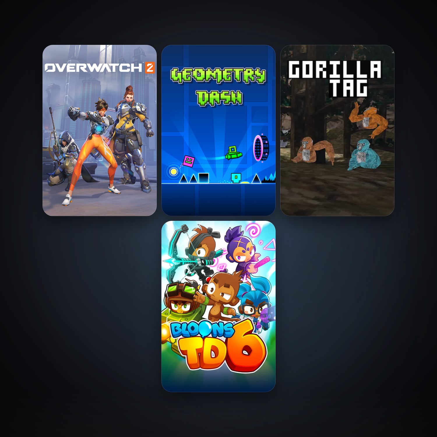 Geometry Dash + Bloons TD 6, 9 games, clean — HabibiAccounts