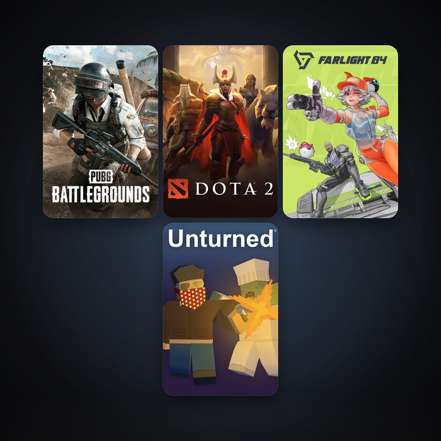 Dota 2 + Unturned, 4 games, clean — HabibiAccounts
