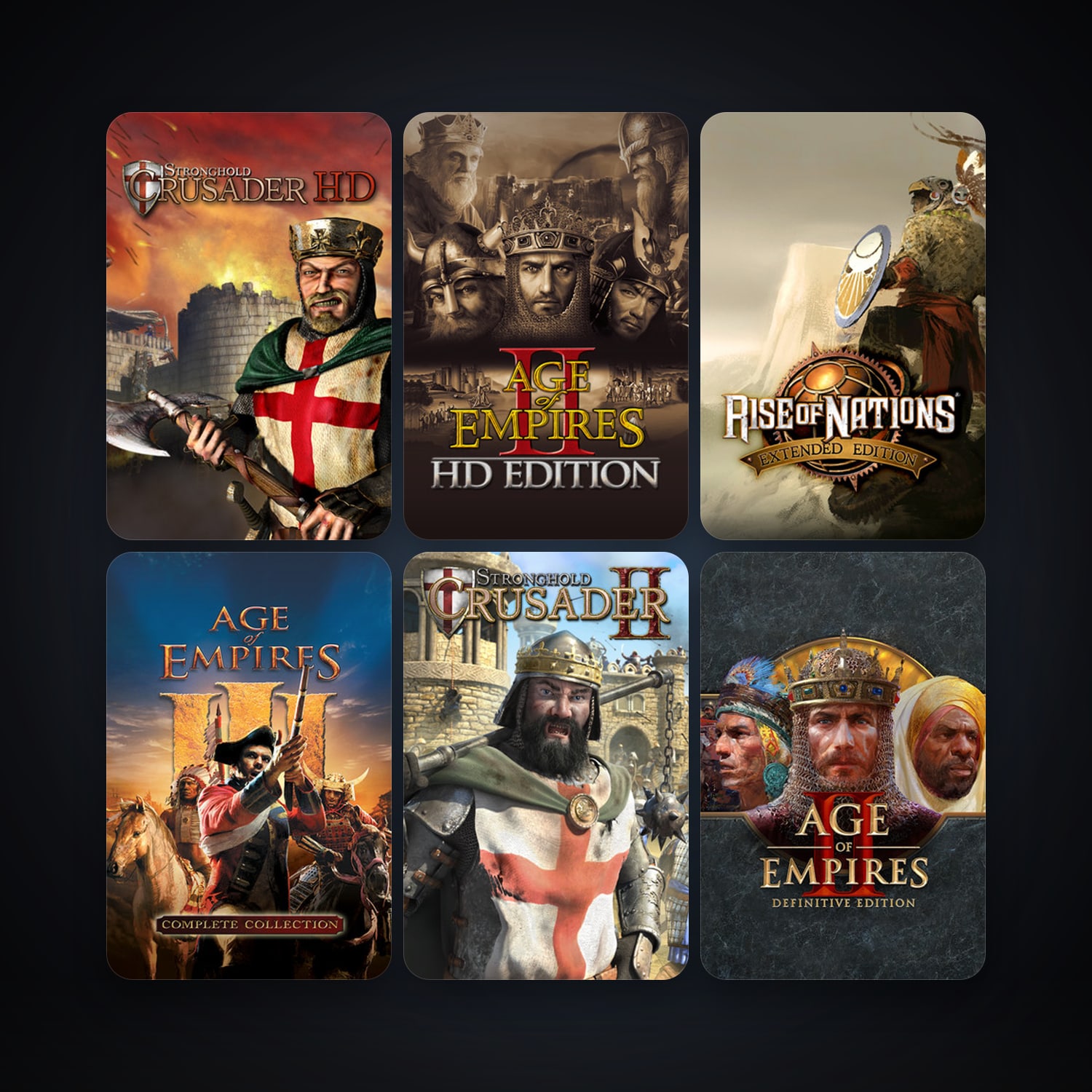 Stronghold HD + Stronghold Crusader HD, 11 games, clean — HabibiAccounts