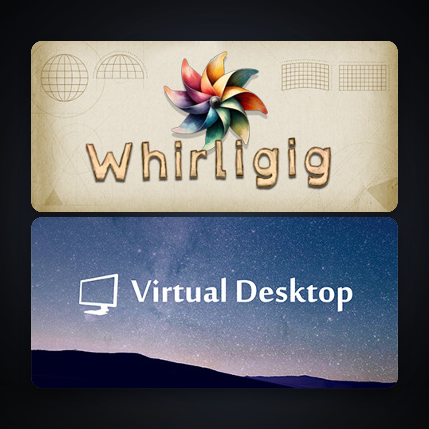 Virtual Desktop + Whirligig VR Media Player, 5 games, clean — HabibiAccounts