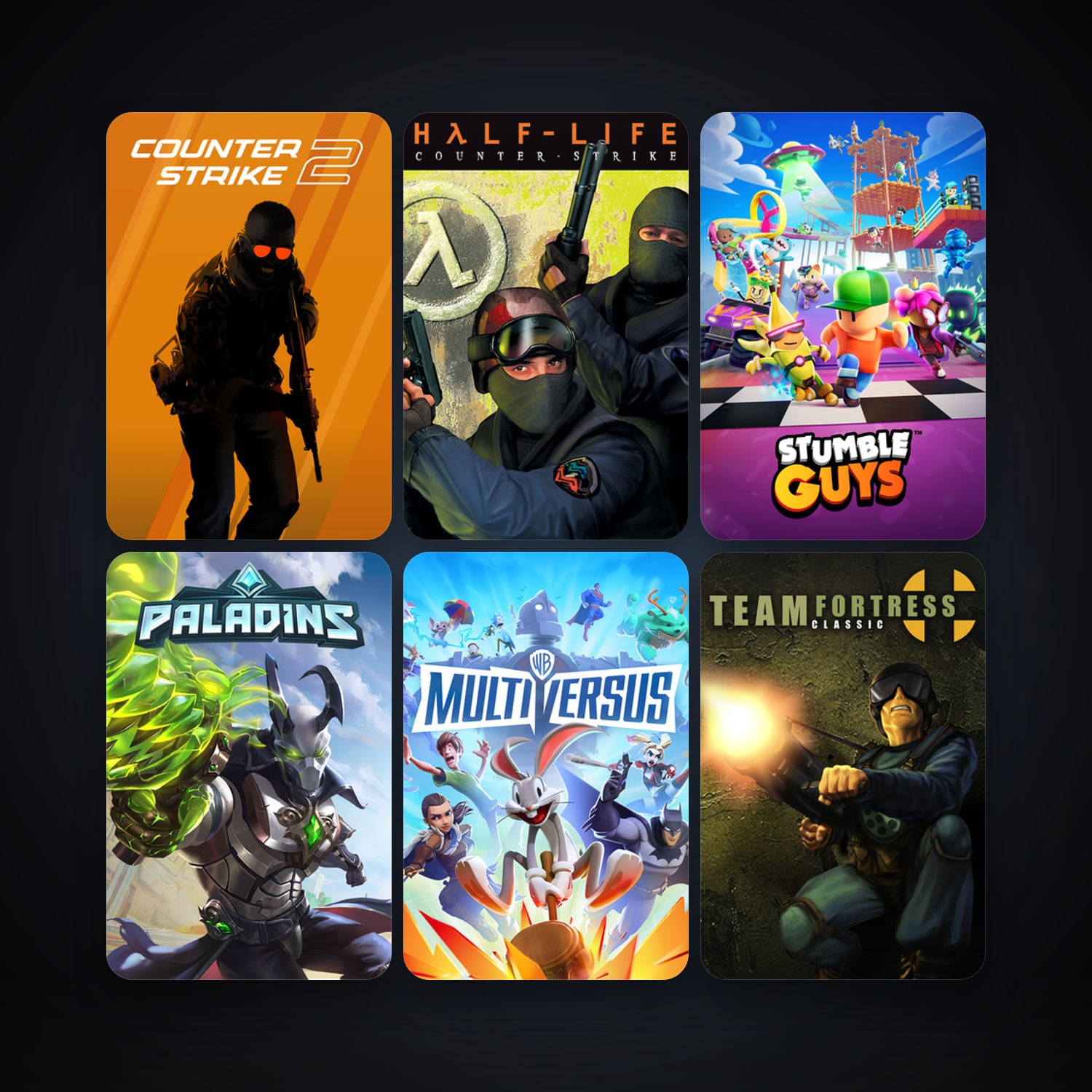 Counter-Strike + Team Fortress Classic, 15 games, Steam 12, clean — HabibiAccounts
