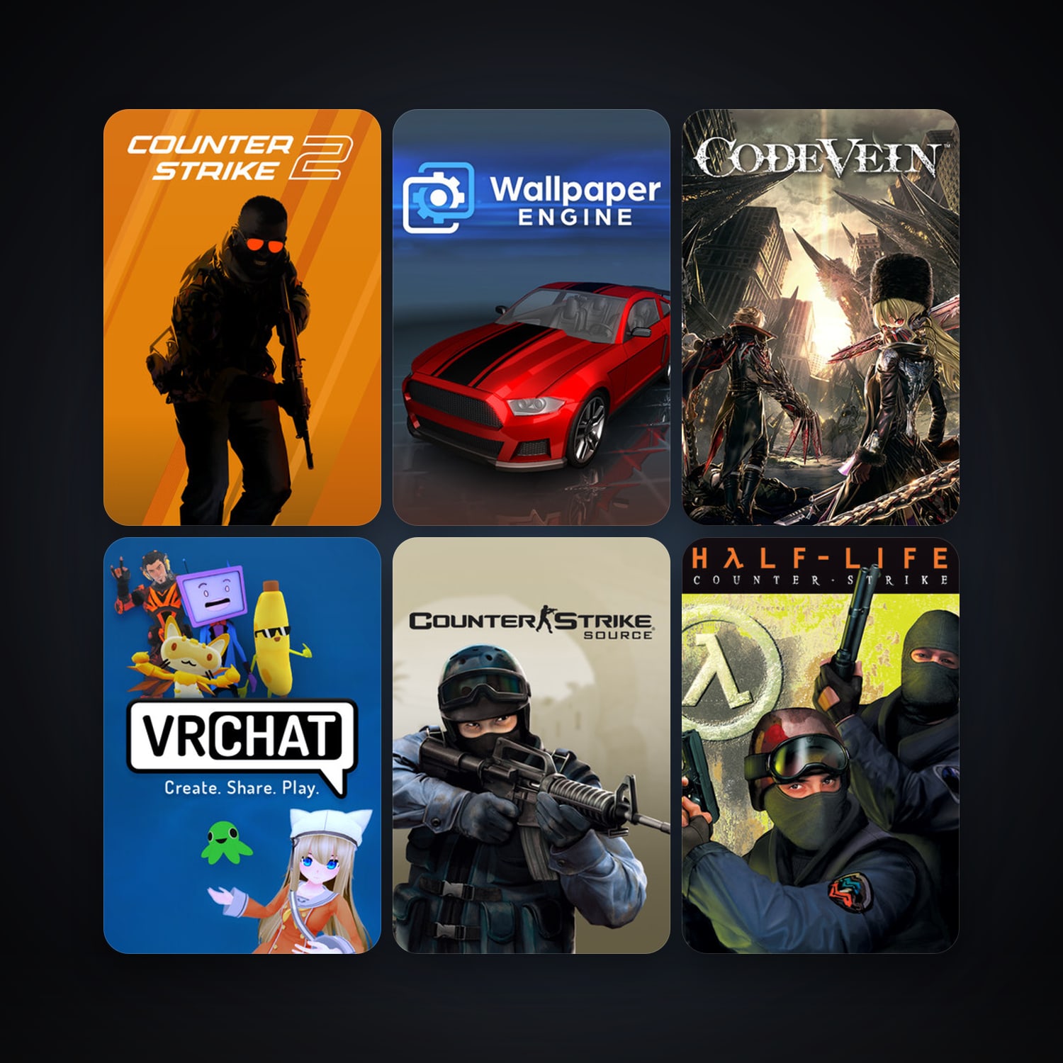 Counter-Strike + Counter-Strike: Source, 12 games, Steam 37, clean — HabibiAccounts