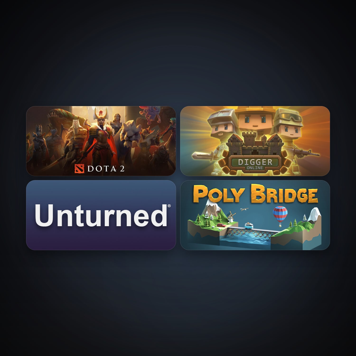 Dota 2 + Digger Online, 8 games, clean — HabibiAccounts