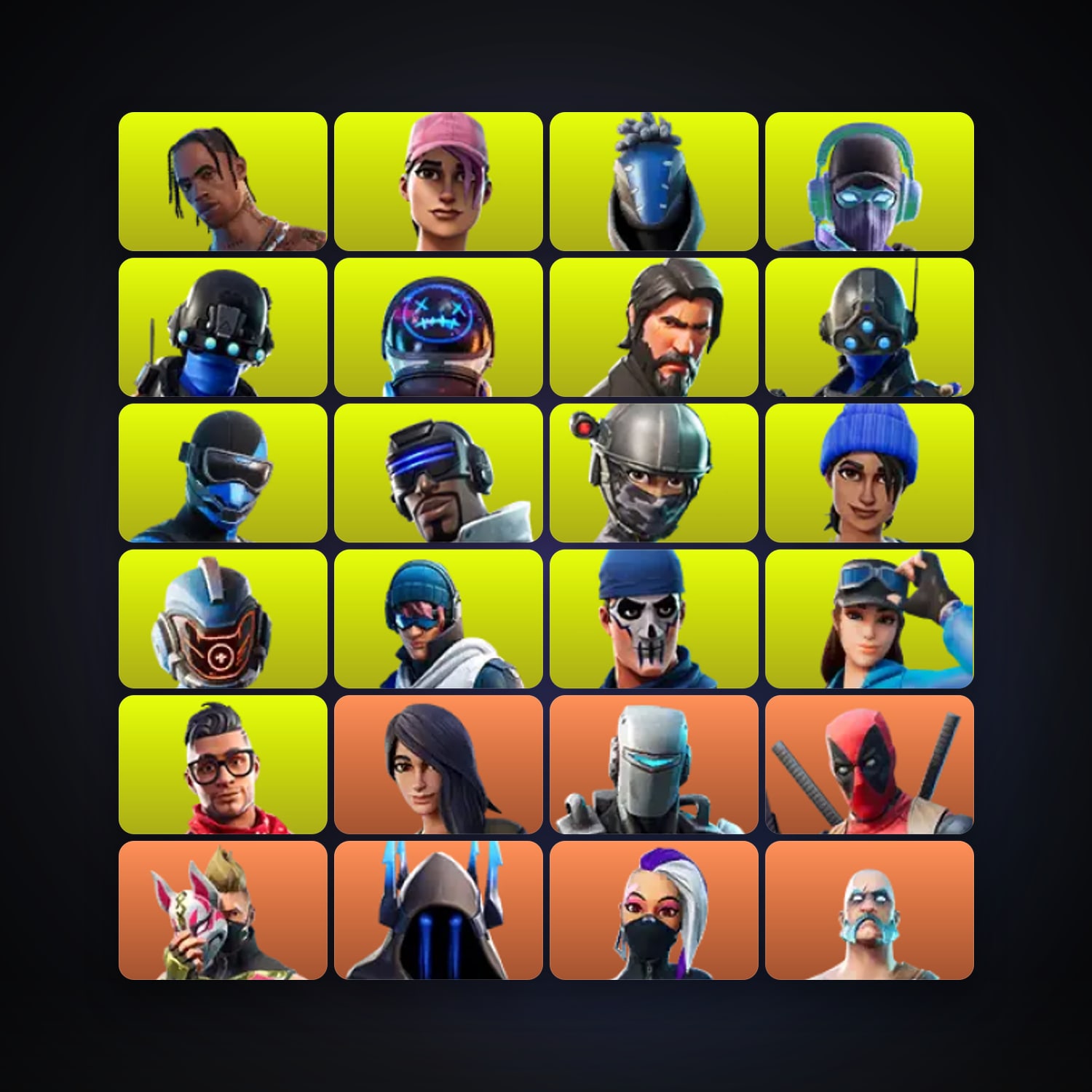 Fortnite locker — 103 skins — 700 V-Bucks — lvl 1025 — HabibiAccounts