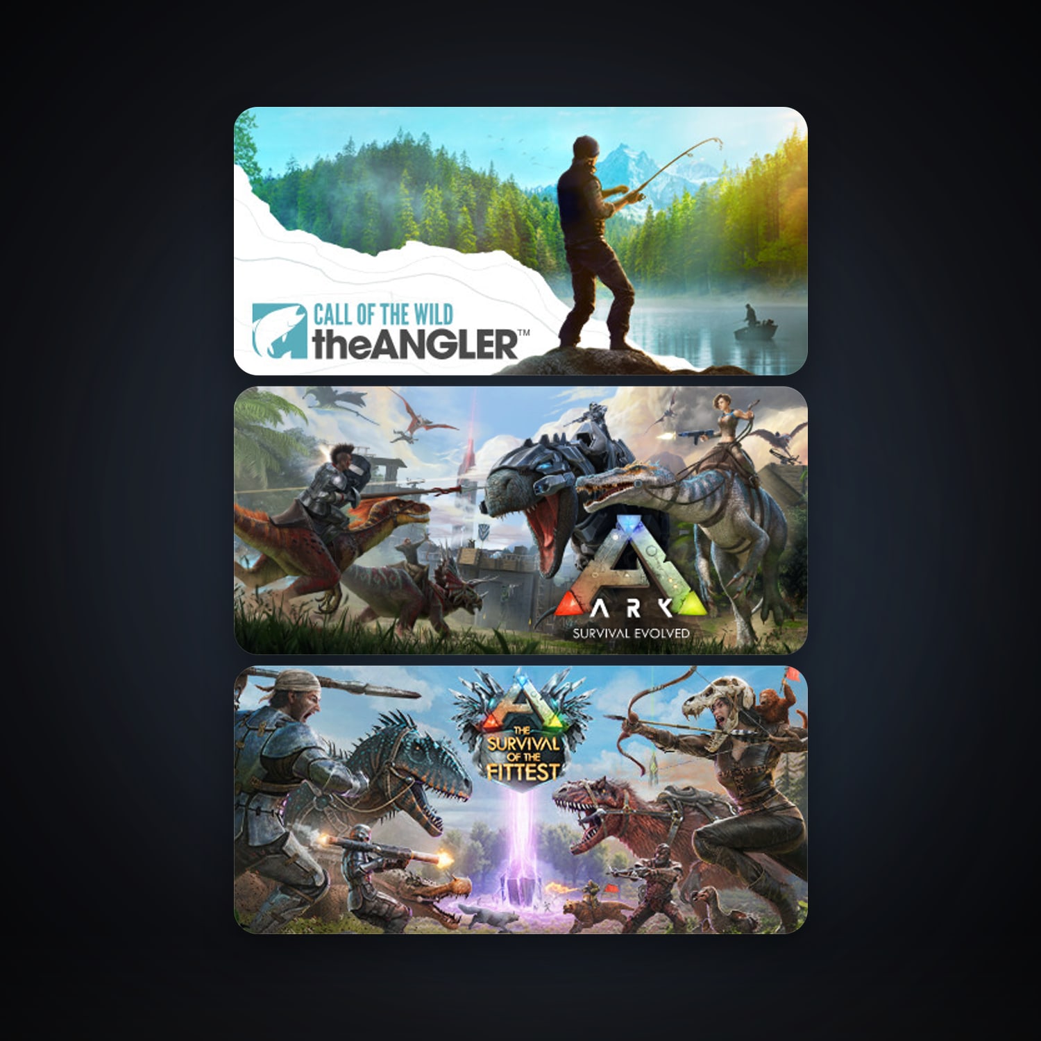 ARK: Survival Evolved + ARK: The Survival Of The Fittest, 3 games, clean — HabibiAccounts