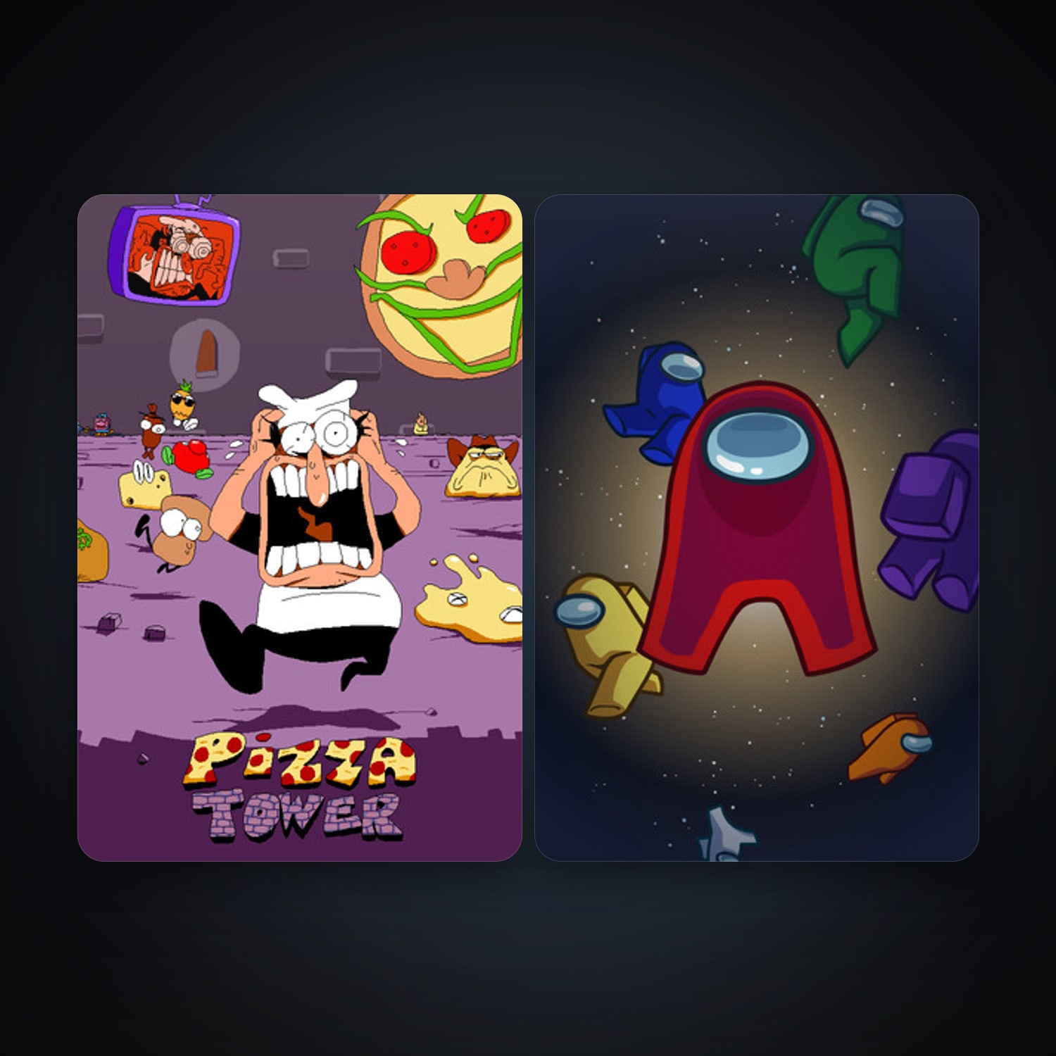 Among Us + Pizza Tower, 4 games, clean — HabibiAccounts