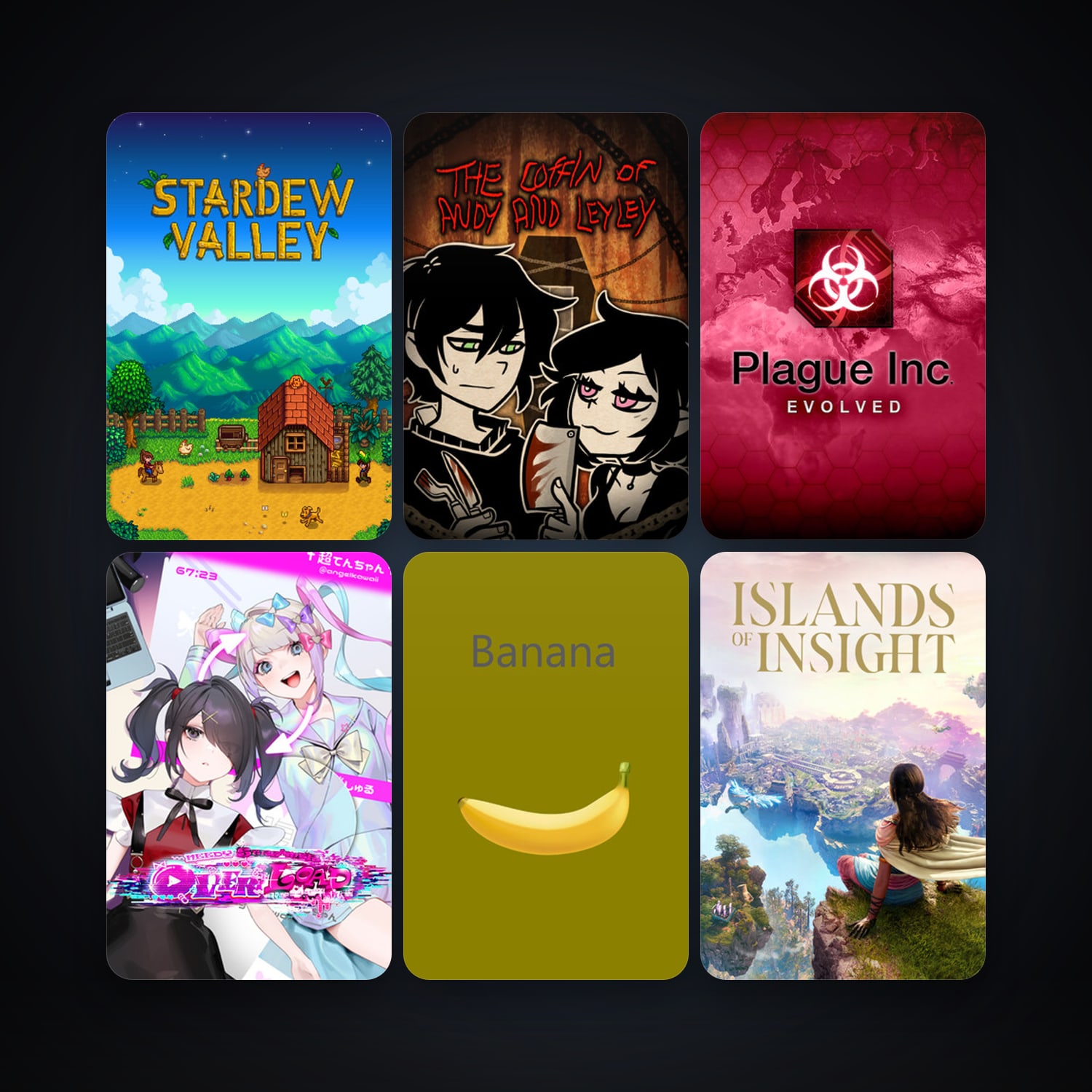 Plague Inc: Evolved + Stardew Valley, 9 games, clean — HabibiAccounts