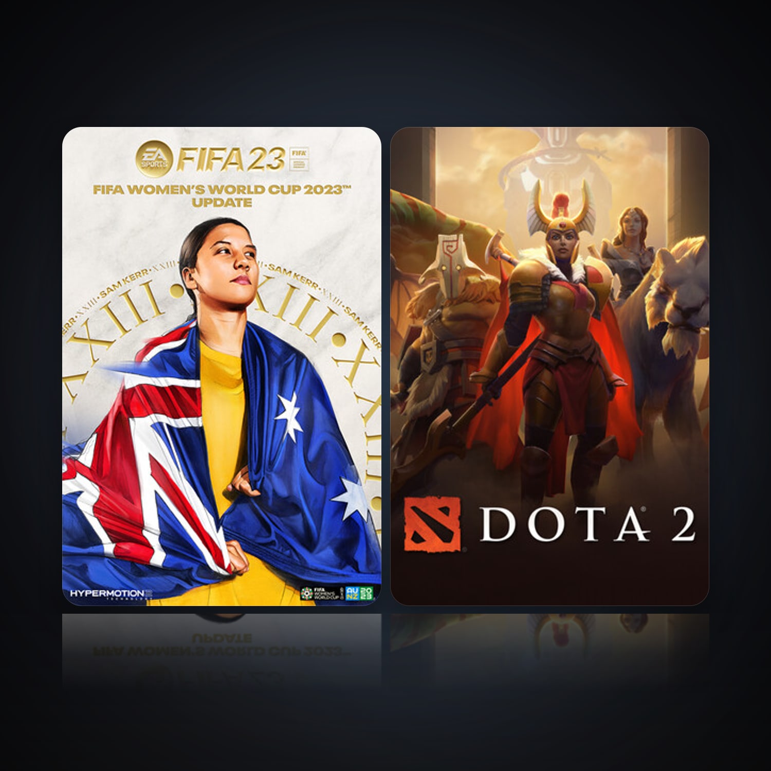 هالحساب ستيم فلين، Dota 2 وEA SPORTS FIFA 23، 2 لعبة، صامد واضح — HabibiAccounts