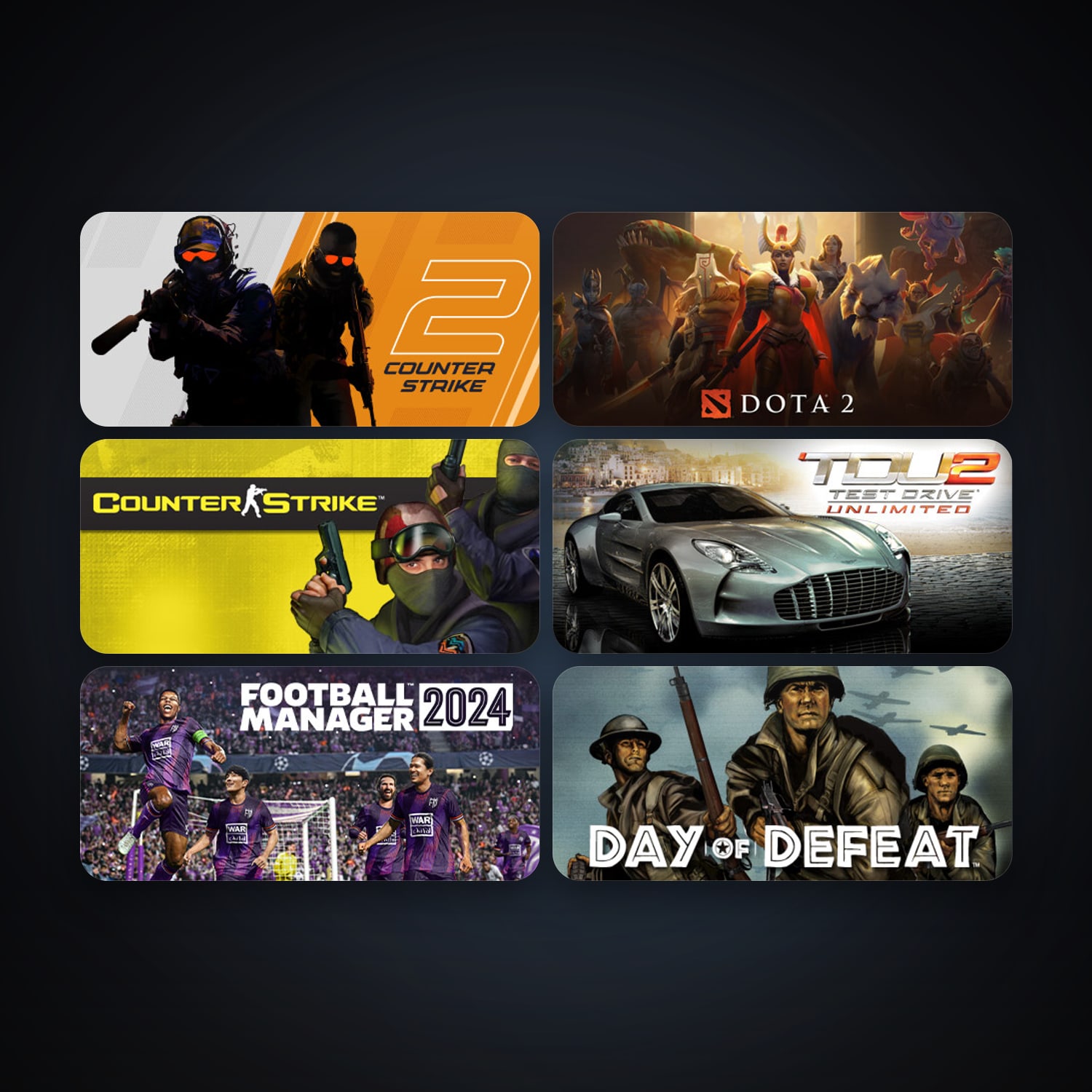 Counter-Strike + Day of Defeat, 11 games, Steam 10, clean — HabibiAccounts