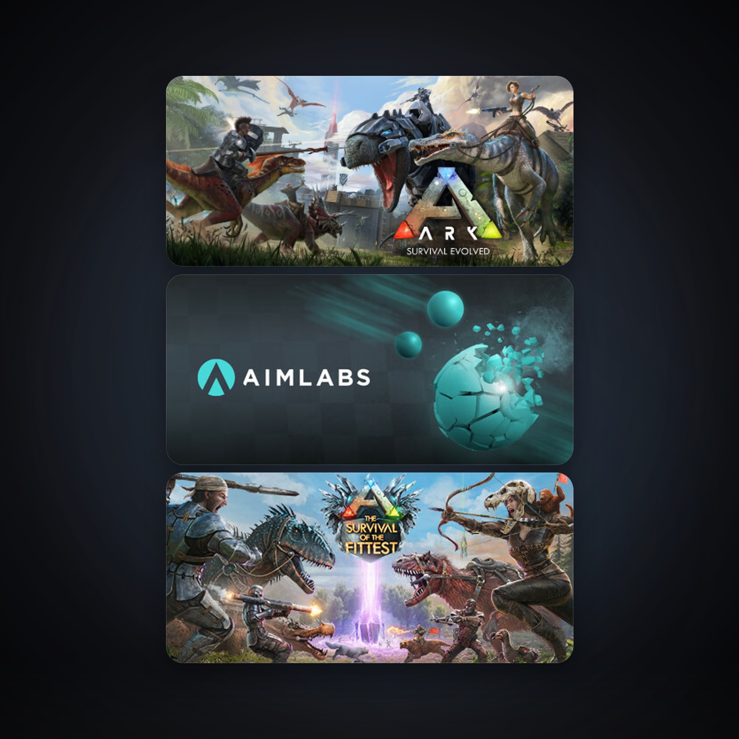ARK: Survival Evolved + ARK: The Survival Of The Fittest, 4 games, clean — HabibiAccounts