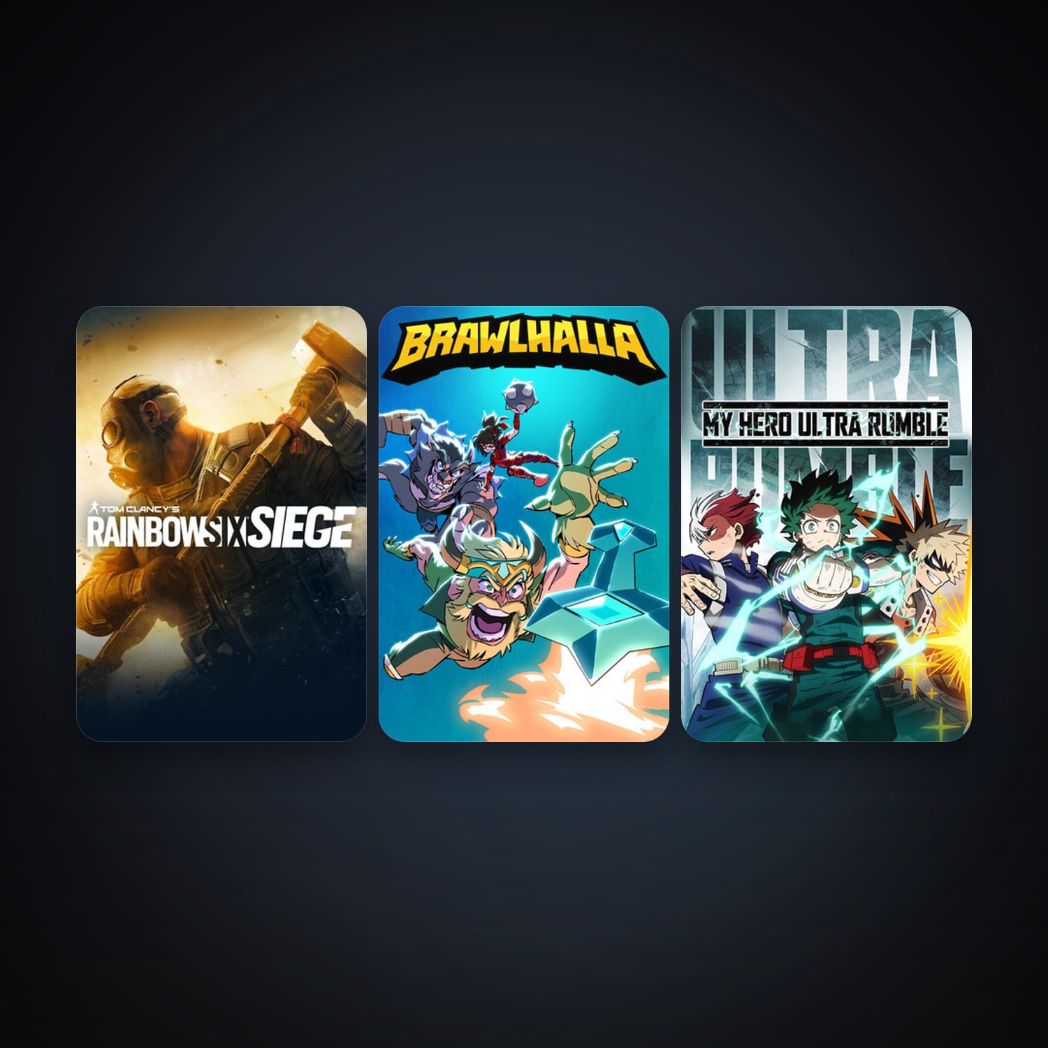 Brawlhalla + Tom Clancy's Rainbow Six Siege, 3 games, clean — HabibiAccounts