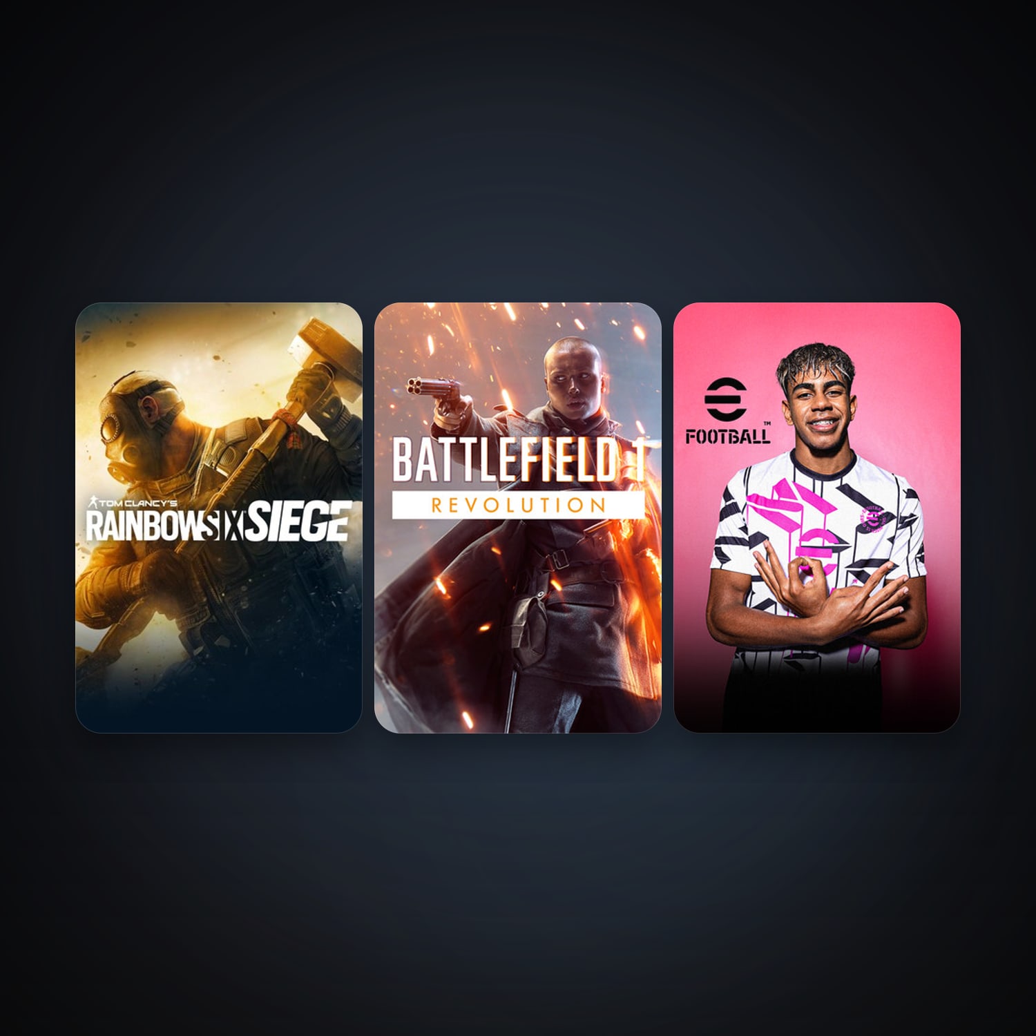 Tom Clancy's Rainbow Six Siege + Battlefield 1, 4 games, clean — HabibiAccounts