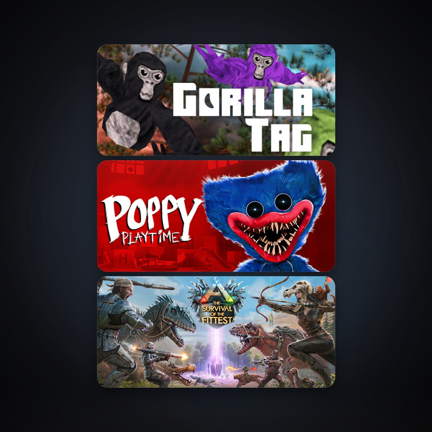 ARK: The Survival Of The Fittest + Gorilla Tag, 12 games, clean — HabibiAccounts