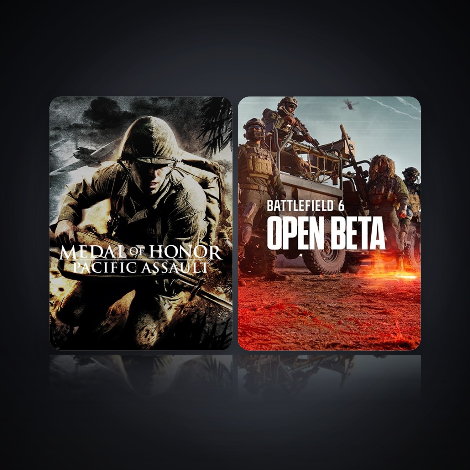 Medal of Honor Pacific Assault & Battlefield 6 Open Beta | 2 Games — HabibiAccounts