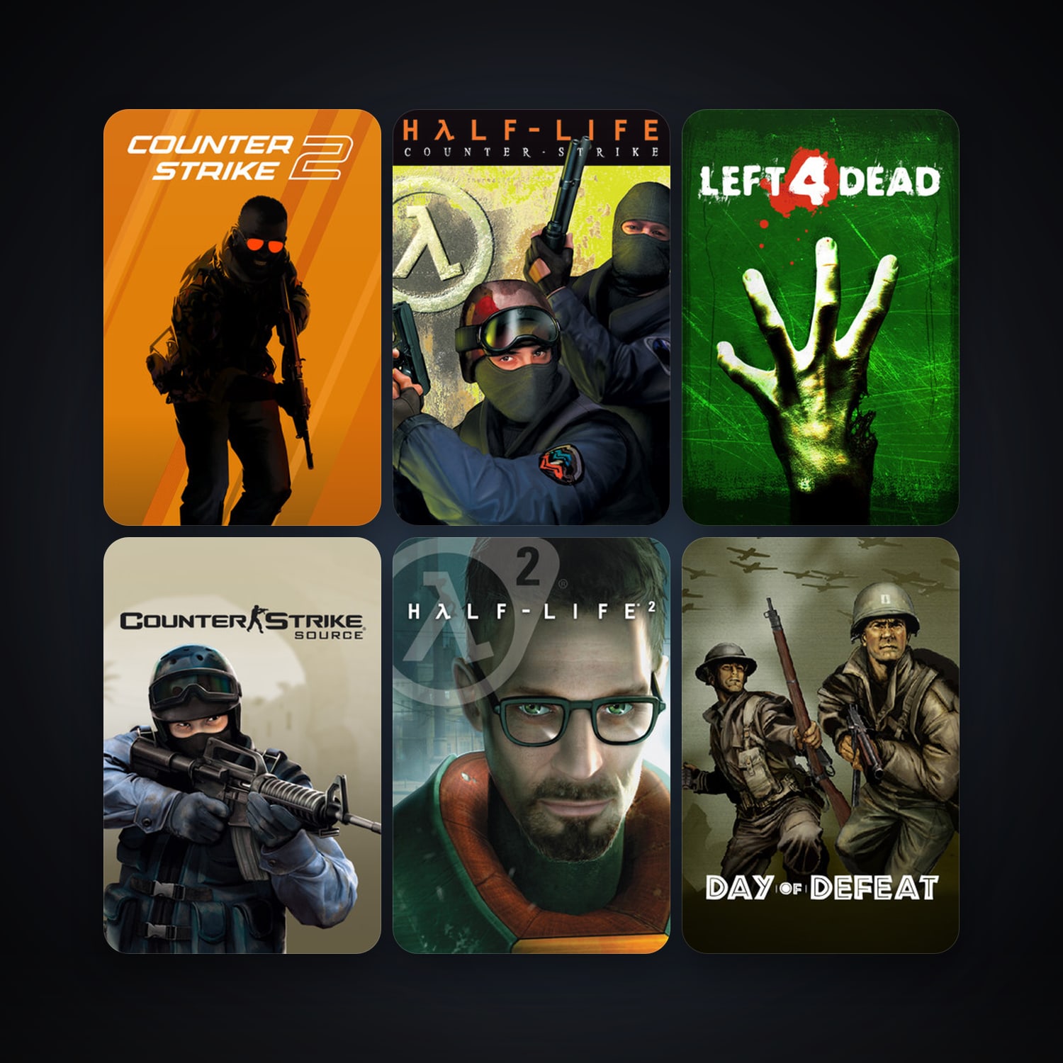 Counter-Strike + Day of Defeat, 12 games, Steam 11, clean — HabibiAccounts