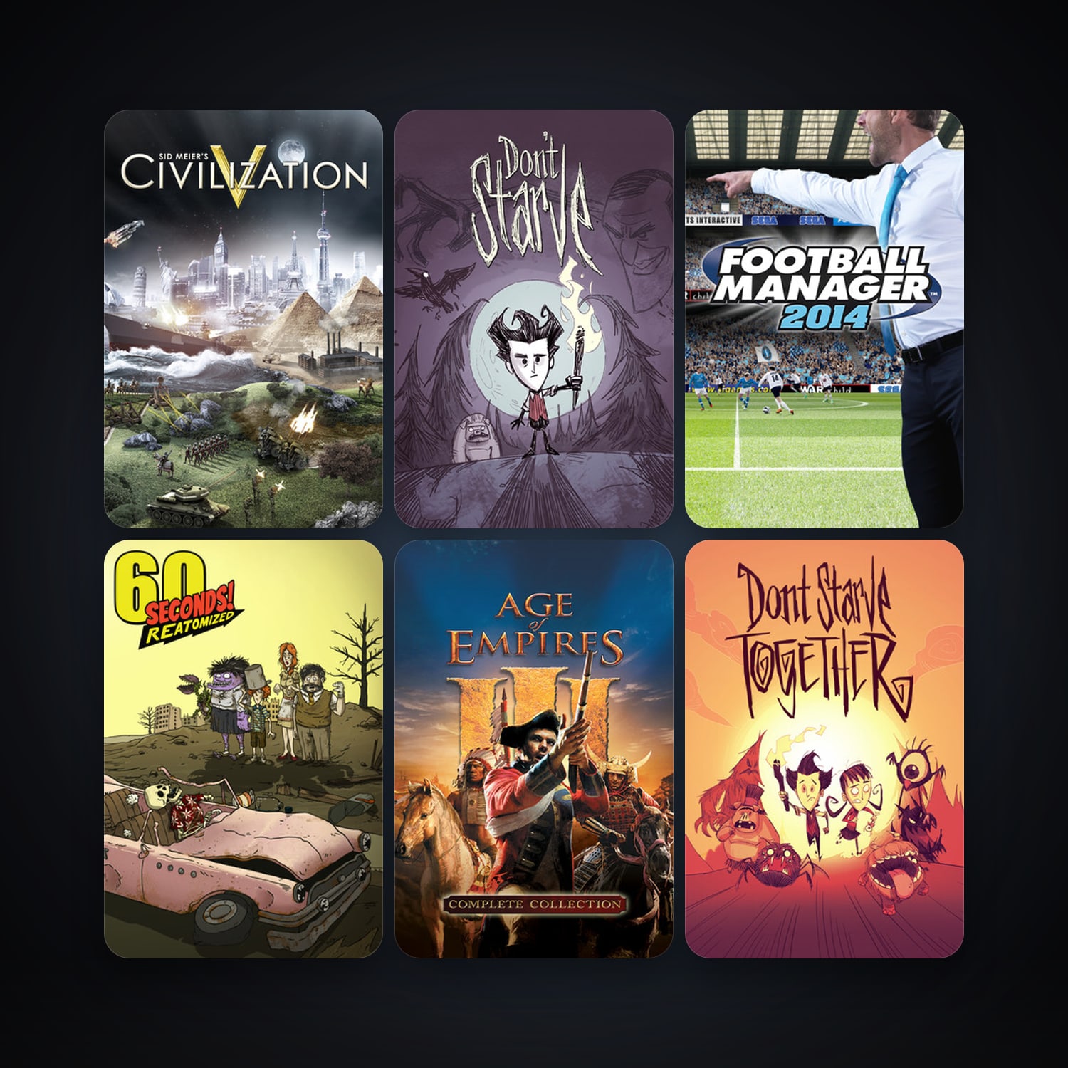 Sid Meier's Civilization V + Age of Empires III, 12 games, clean — HabibiAccounts