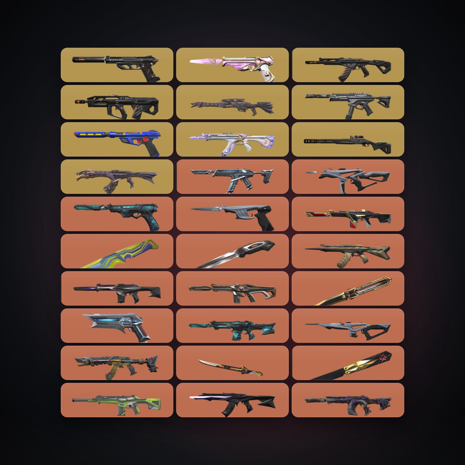 EU Gold 1 locker — 23 knives, 264 skins, lvl 300 — HabibiAccounts